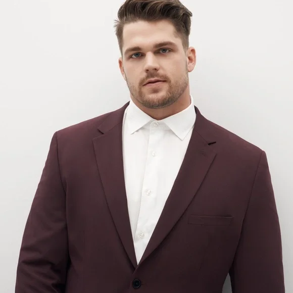 SuitShop Men’s Burgundy Three Piece Suit - Picture 4 of 6